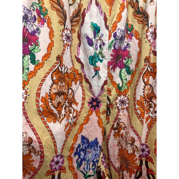 Ranna Gill Anthropologie Bohemian Wide Leg Jumpsuit Womens Medium Floral Pleated - Picture 14 of 16